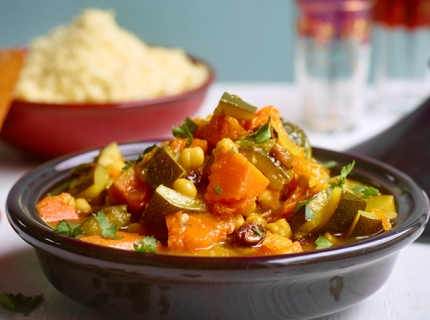 Tajine de légumes aux raisins