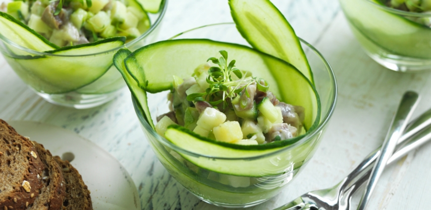 Tartare de maatjes au concombre