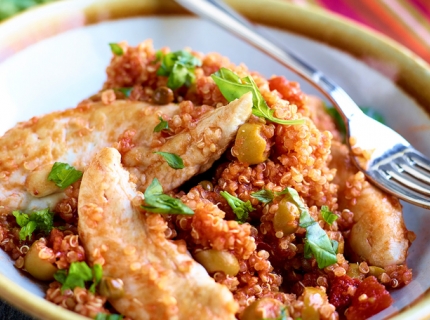 Quinoa puttanesca au poulet