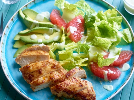 Filets de poulet tex-mex et salade Florida