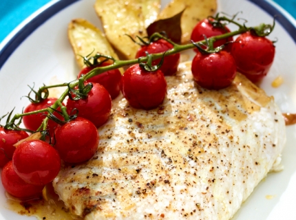 Filet de colin aux tomates-cerises