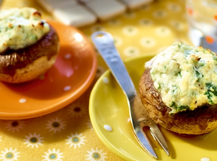 Champignons farcis aux deux fromages