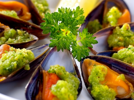 Moules gratinées