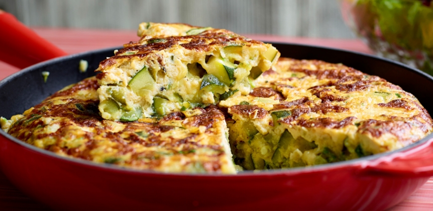 Tortilla aux courgettes et au Manchego