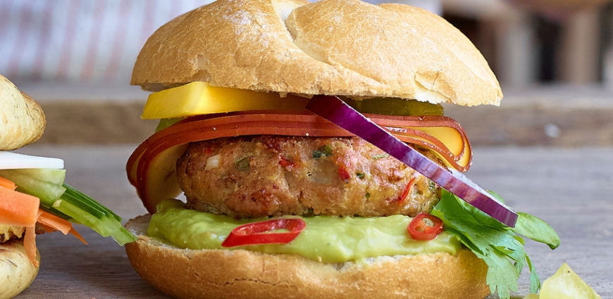 Burger de poulet mexicain