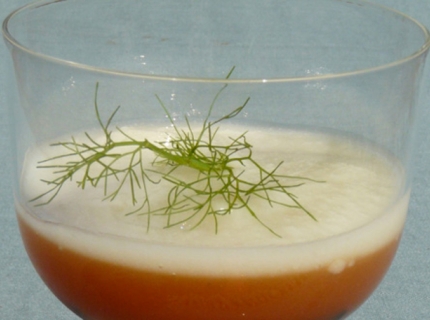 Verrine d’œufs de hareng à la crème de chou fleur