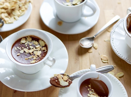 Panna cotta au thé amandes-chocolat-rooibos