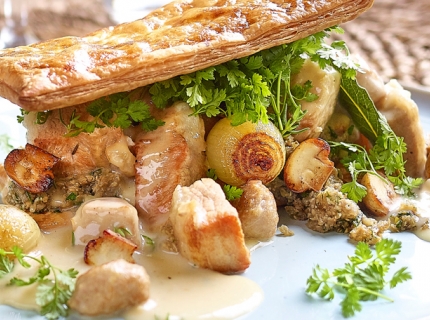 Blanquette de veau, duxelles de champignons et cerfeuil