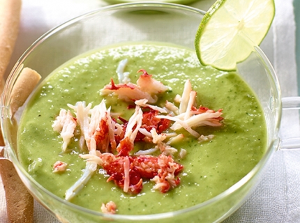 Gazpacho vert au crabe