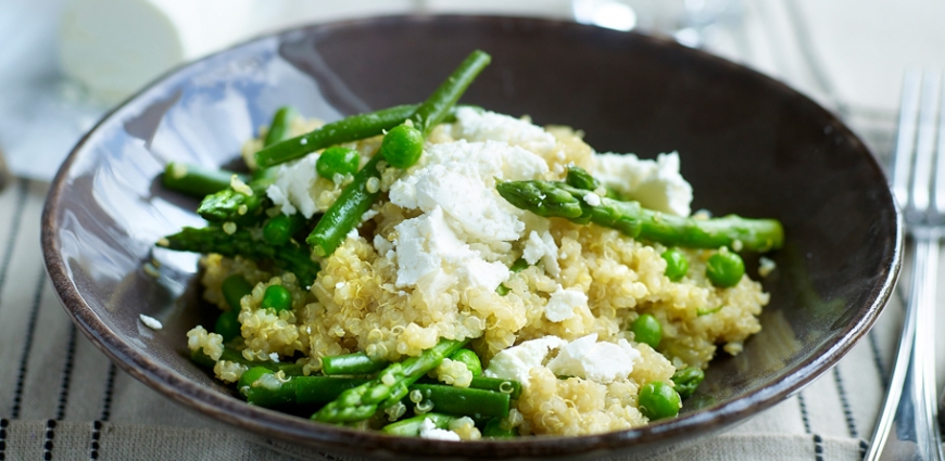 Risotto de quinoa aux légumes printaniers