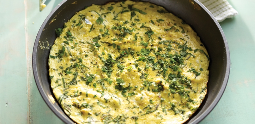 Omelette à la menthe et à la ricotta