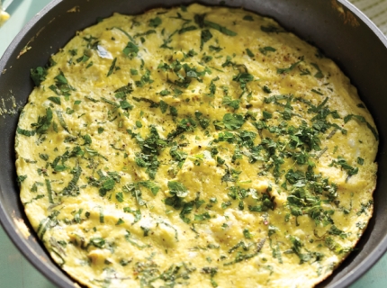 Omelette à la menthe et à la ricotta