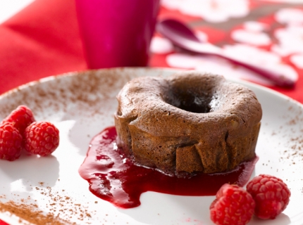 Fondants au chocolat, cœur de framboise