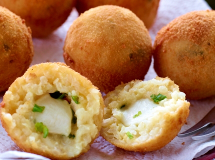 Croquettes de riz aux deux fromages