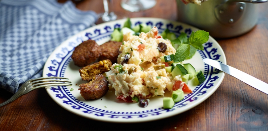 Falafels et stoemp à la grecque