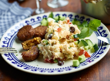 Falafels et stoemp à la grecque