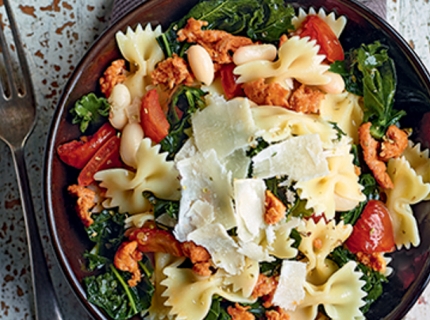 Farfalle à la saucisse et au kale