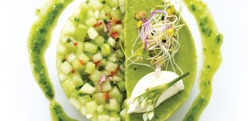 Tartare de concombre à la crème d’avocat