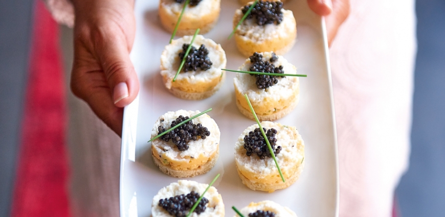 Mini bouchées tricolores au caviar