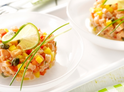 Tartare de saumon aux poivrons