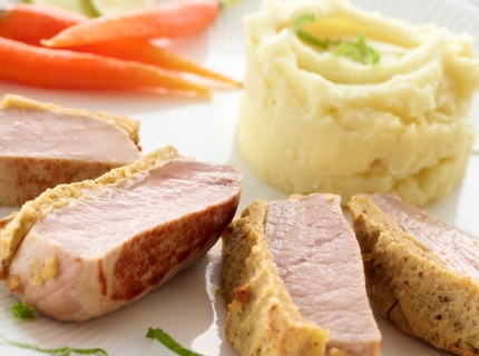 Médaillons de veau et leur croûte au basilic et parmesan