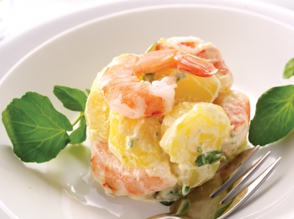 Salade de pommes de terre nouvelles aux crevettes