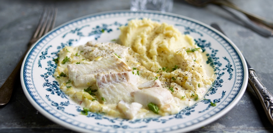 Filets de sébaste et poireaux au fromage frais