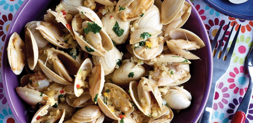 Poêlée de coquillages aux amandes et à l'orange