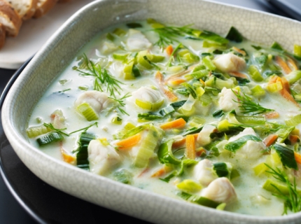 Soupe de poisson aux petits légumes