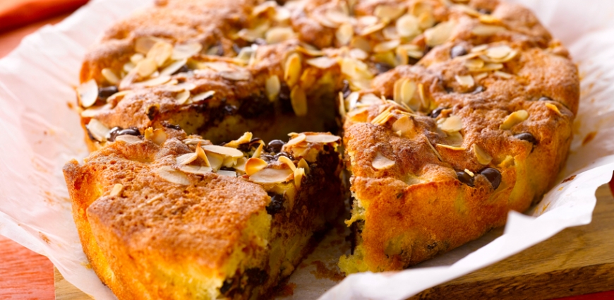 Gâteau aux poires et aux pépites de chocolat