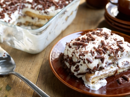 Tiramisu à la crème de whisky et chocolat croquant