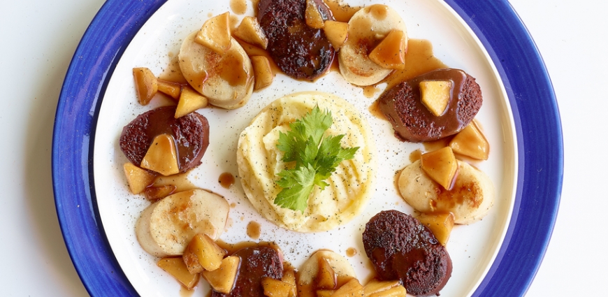 Duo de boudins et pommes au sirop de Liège