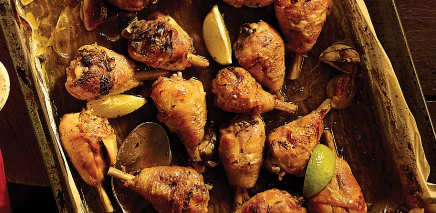 Pilons de poulet au four au thym et au limoncello