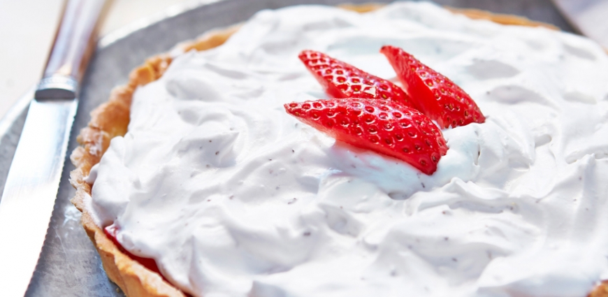 Tarte aux fraises et basilic thaï