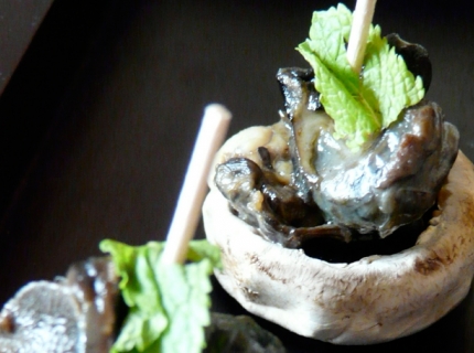 Bouchées apéritives de champignons aux escargots