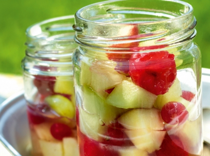 Salade de fruits au sirop de vanille