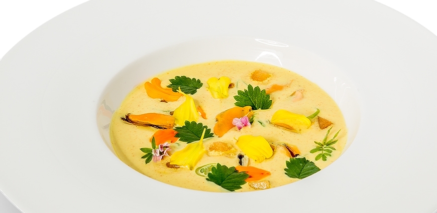 Velouté de moules safranées