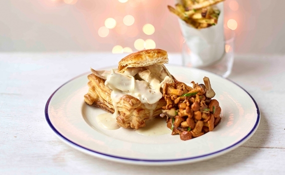 Vol-au-vent de pintade aux champignons des bois