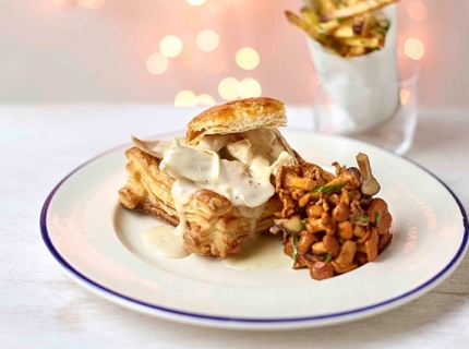 Vol-au-vent de pintade aux champignons des bois