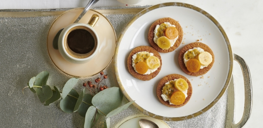 Mini tartelettes sablées aux fruits exotiques