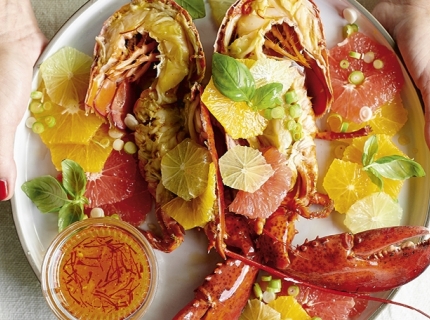  Homard aux agrumes et vinaigrette au safran