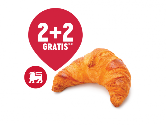 Croissant courbé au beurre