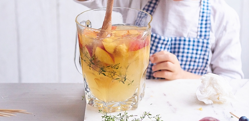 Ice tea à la pêche/mangue et menthe