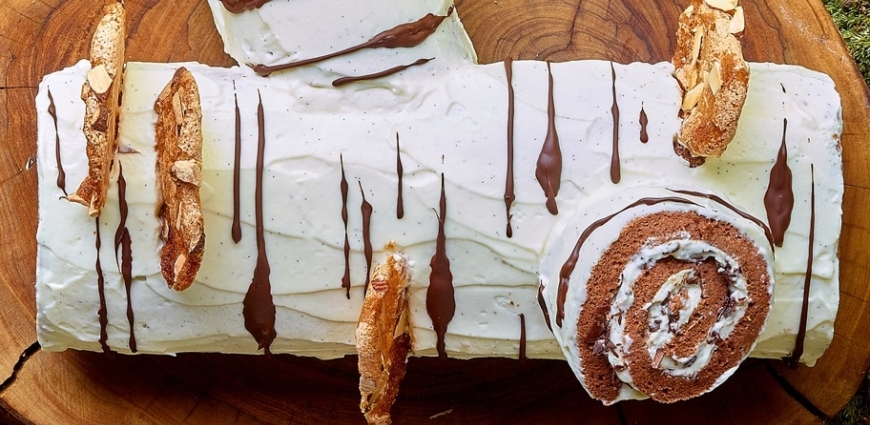 Bûche stracciatella