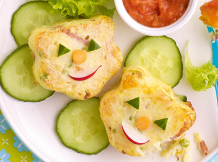  Petits gâteaux de riz au jambon et aux légumes