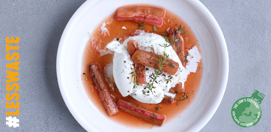  Burrata à la rhubarbe, miel, thum et romarin