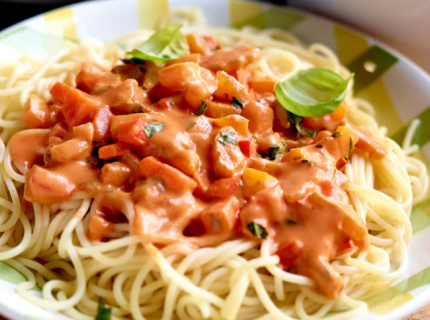 Spaghetti aux petits légumes