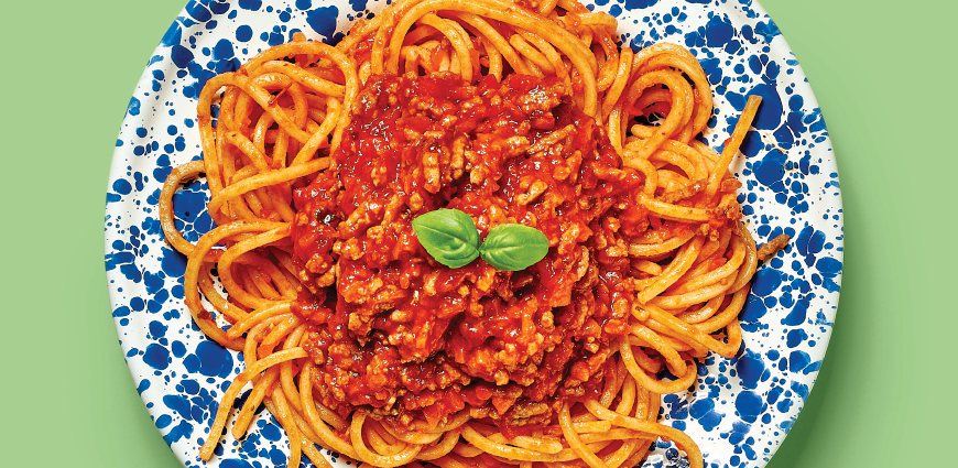 Spaghetti bolognaise express au basilic