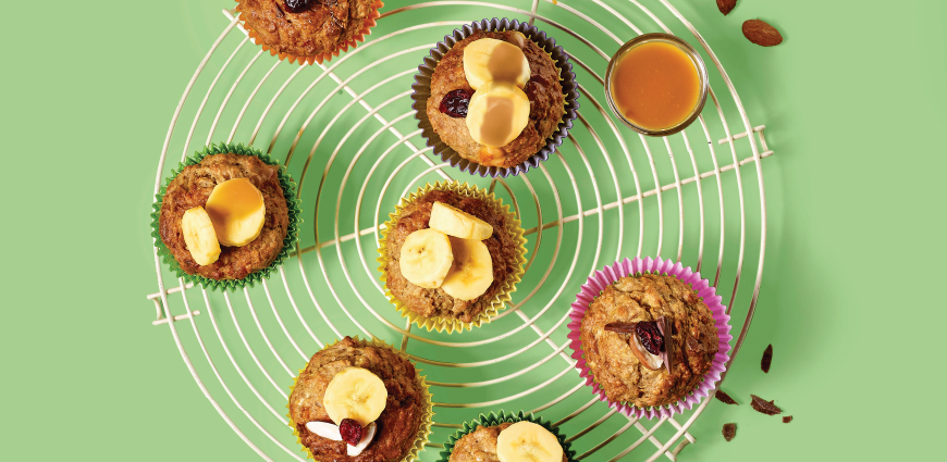  Muffins façon banana bread et caramel au beurre salé