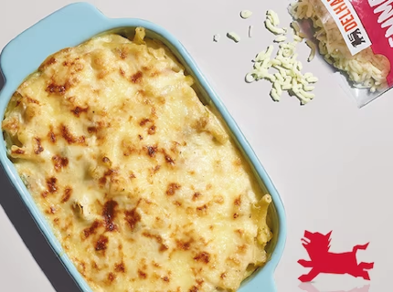 Gratin de macaronis aux chicons et aux jambon